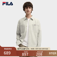 FILA 官方男装梭织长袖衬衫2025冬新款时尚简约休闲舒适上衣 岩云卡其-LK XL 180/100A/XL