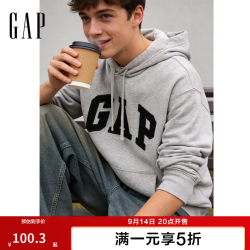Gap 男女装秋季款贴布绣logo连帽衫卫衣经典上衣美版