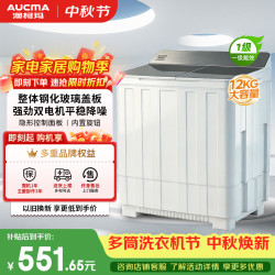 澳柯玛 12kg公斤半自动老式双缸双桶洗衣机  一级能效宿舍家用大容量京东自营AP120F01SP