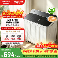 澳柯玛 12公斤半自动洗衣机老式双缸双桶双不锈钢内桶 家用大容量一级能效京东自营AP120F01SG