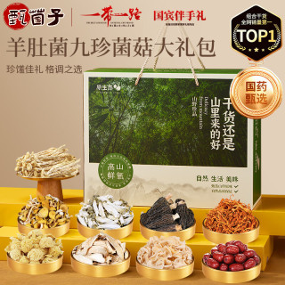 甄菌子 羊肚菌雪山松茸山珍菌菇礼盒880g中秋礼品送长辈滋补干货九拼滋补