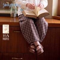JELLYBABY 法式抑菌格纹 卡其 90cm 儿童长裤
