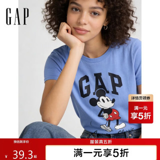 Gap 女装2026春季新款纯棉卡通印花短袖T恤休闲上衣美版887593
