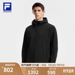 FILA 轻户外夹克|斐乐男装梭织外套26秋新款户外运动通勤夹克 深黑-BK XL 180/100A/XL