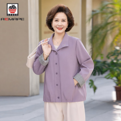 AEMAPE 妈妈秋装风衣外套女休闲洋气2026新款中老年女装春秋百搭上衣女