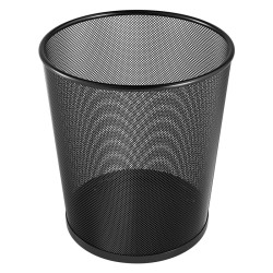 百家好世 家用金属网垃圾桶 黑色 12L