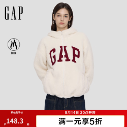 Gap 女装秋款logo抱抱绒宽松连帽卫衣外套792567 象牙白 M (165/88A) 亚洲尺码