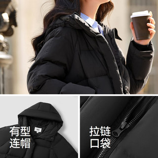 森马 90001 灰鸭绒填充 黑色 3XL 女士羽绒服