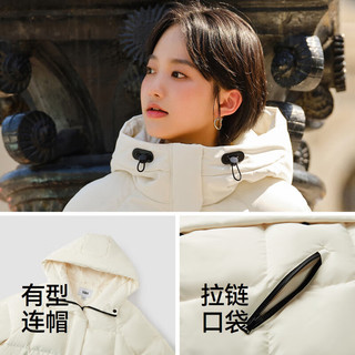 森马 10501 白鸭绒填充 奶白 3XL 女士羽绒服