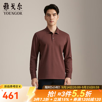 雅戈尔 长袖POLO衫男含羊毛混纺可机洗POLO衫柔软舒适 深咖YLPC515127VFA L （推荐135-150斤）