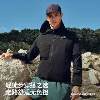 Navigare 纳维凯尔 男士休闲连帽夹克 透湿耐磨 暗夜黑 XL