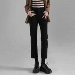 马克华菲 女装秋季通勤出街烟管裤高腰时尚休闲百搭垂感牛仔裤