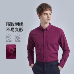 杉杉 男士长袖衬衫品牌刺绣高级感衬衣通勤百搭上衣