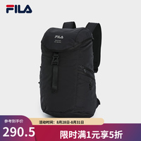 FILA 官方秋季新款运动双肩包大容量防泼水内里 深黑-BK XS