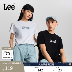 Lee 26新品舒适版圆领Logo印花图案男女同款短袖T恤