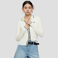 Gap 女装花体logo刺绣罗纹针织开衫