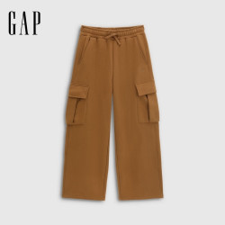 Gap 男装冬季款logo刺绣抓绒宽松工装阔腿裤休闲裤831550 棕色 L (175/84A)亚洲尺码