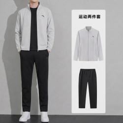 安踏 运动男秋季防泼水跑步运动立领夹克外套直筒长裤训练服