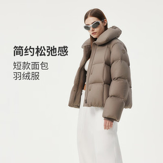 坦博尔 530322Z 大翻领短款羽绒服 摩卡棕 165