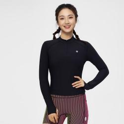 必迈 春秋女式长袖运动半弹卫衣紧身修身上装跑步潮流
