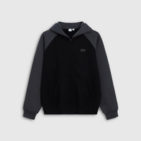 Gap 男女装2026秋新品logo刺绣连帽开衫加绒宽松卫衣1SS623706 黑色 L (175/96A) 亚洲尺码