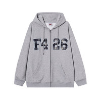 F426 赵露思同款潮牌宽松大logo格子贴布绣开衫卫衣BDWY23AW