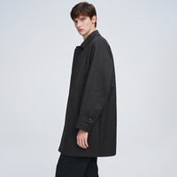 GIOVANNI VALENTINO 秋季翻领风衣男士中长款通勤商务休闲大衣外套 黑色 2XL