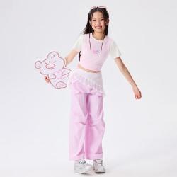 特步 轻盈柔软舒适耐磨女童2026秋季新品百搭梭织运动长裤