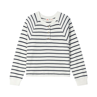 Levi's 李维斯 女士美式复古条纹针织衫 黑白 S