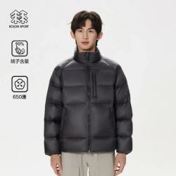 KOLON SPORT 轻暖平衡694FP高蓬松90%鹅绒立领多口袋羽绒夹克男