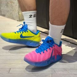NIKE Kool-Aid Ja 3 男款低帮舒适轻便粉黄篮球鞋IW1160-700