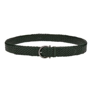 Salvatore Ferragamo Braided Leather Gancini Fixed Belt 编制皮带95cm