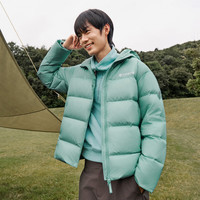 坦博尔 短款连帽羽绒服男26新款冬季保暖防风户外运动时尚外套TE62550329 冬阳蓝 S (165)