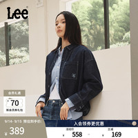 Lee 26年早秋新品舒适版翻领Logo刺绣清水洗女长袖衬衫