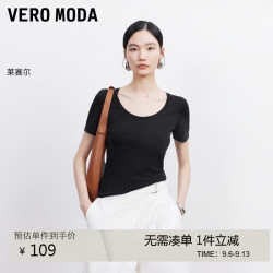 VERO MODA VEROMODA T恤女2026夏季新款含莱赛尔字母标U型领口短袖百搭时髦326201024