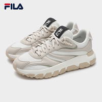FILA 官方女鞋RIBBON老爹鞋运动鞋2025夏季新款鞋子厚底休闲鞋 奶白/裸色棕-GW 36