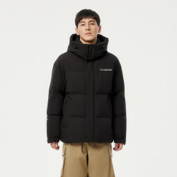 坦博尔 羽绒服男士短款休闲保暖冬季外套TAF550335D 黑色 2XL (185)