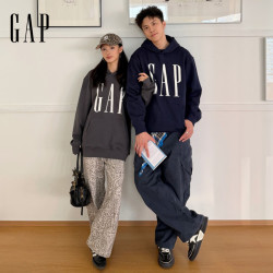 Gap 男女装2026秋新品潮流logo印花抓绒连帽宽松卫衣1SS623908
