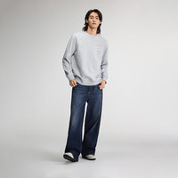 Lee 26早秋新品五袋款宽松阔腿牛仔裤深蓝色