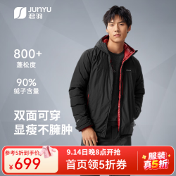 君羽 800蓬羽绒服男两面穿G52117