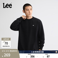 Lee 26早秋新品舒适版圆领纯色Logo图案男款长袖卫衣