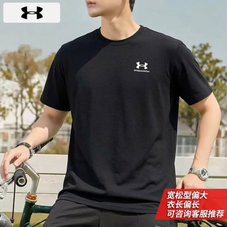 安德玛 短袖男 夏季运动健身训练跑步透气休闲T恤衫 黑色 M