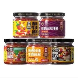 虎邦 解馋辣酱 鲁西牛肉＋麻辣牛肉＋魔鬼辣酱＋小米辣酱 130g*5瓶