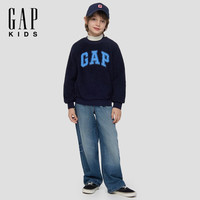 Gap 男女童秋季logo仿羊羔绒卫衣804984 海军蓝 160 cm(14-15岁)亚洲尺码