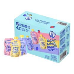 奶酪博士 婴幼儿A2奶酪酸奶 1.08kg礼盒装 原味草莓西梅各6袋