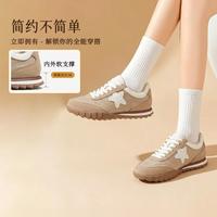 他她 26春时尚百搭复古休闲鞋厚底撞色运动鞋女