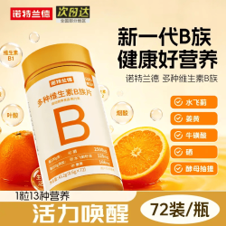 诺特兰德 多种维生素B族片复合维b1b2b6b12烟酸叶酸牛磺酸 72片*1瓶 ＋眼罩一个