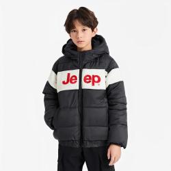 吉普 秋冬男女童拼接棉服运动夹克上衣休闲百搭棉衣外套潮
