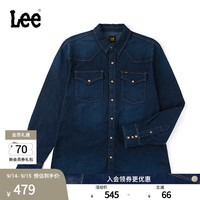Lee 商场同款26秋冬新品舒适版翻领Logo设计男长袖衬衫