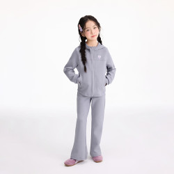小茵曼 童装女童棉质舒适套装2026秋季新款甜美运动透气秋装衣服 紫色 140